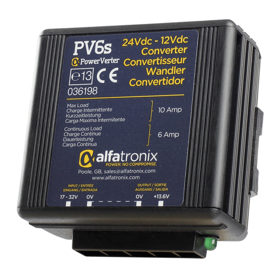 Alfatronix Powerverter PV6S 24V to 12V 6A non isolated
