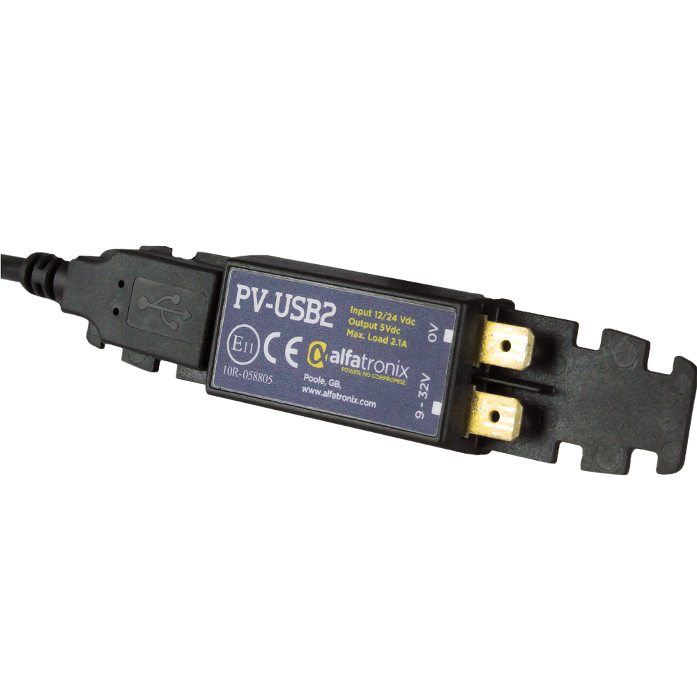 PVPRO-DFF, Alfatronix Prise USB encastrable, Car, 2x USB-A, 3A, 15W, Noir