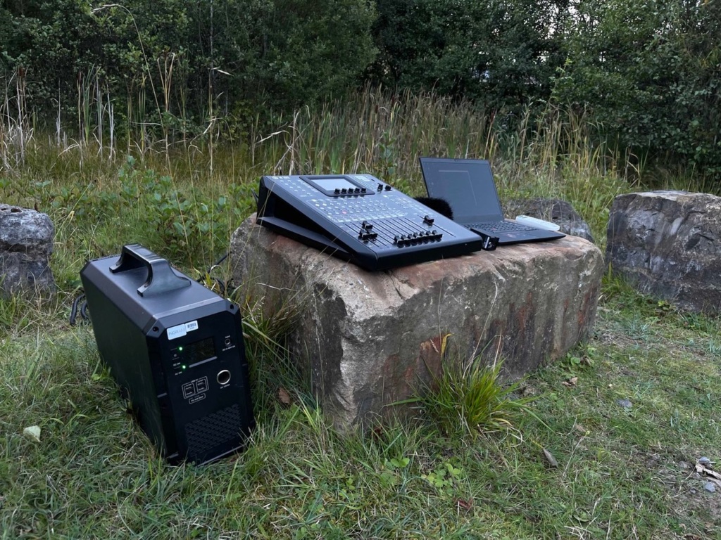 The task here was to power a outdoor film premier and presentation with a large projection in the heart of nature. A small clearing within the woodlands was to be the stage for this wonderfully rustic movie experience.